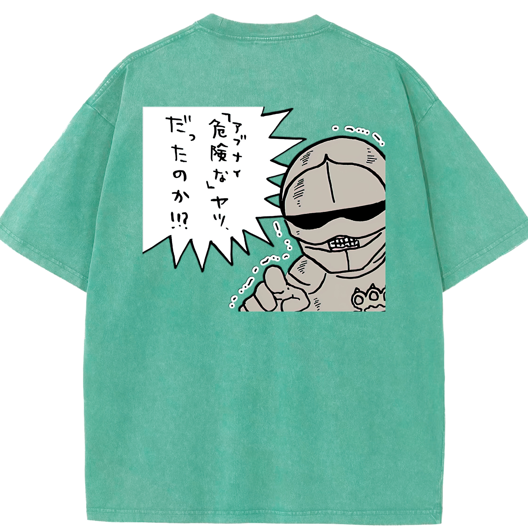 （画像用） ちいかわ 労働の鎧さん Chii-kawa Mr. Armor of Labor 綿100% ヴィンテージ風 半袖Tシャツ（背面プリント）
